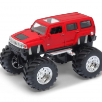 1:34 Метални колички: Monster Truck Hummer H3 (джип с големи гуми) Welly, снимка 1 - Колекции - 44525854
