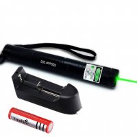 Зелен лазер писалка 200mW с дискотечна приставка, акумулаторна батерия и кутия, снимка 2 - Друга електроника - 30679956