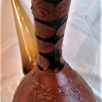 антика Испания кана бутилка porron релефна кожа, снимка 4 - Антикварни и старинни предмети - 31407805