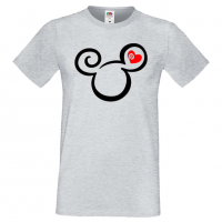 Мъжка тениска Mickey Head Love Подарък,Изненада,Рожден ден, снимка 5 - Тениски - 36576038