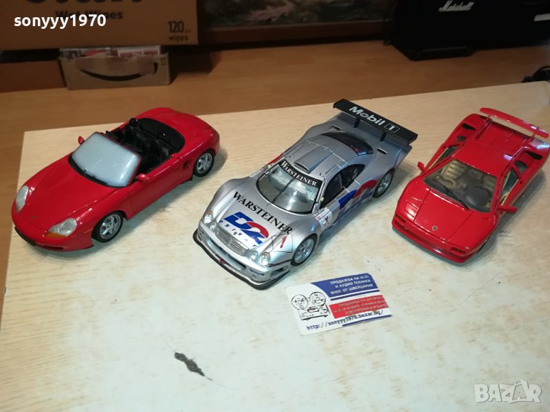 БЕНЦ ЛАМБО ПОРШЕ 1/18 МЕТАЛНИ КОЛИ 3БР 0111231212, снимка 1