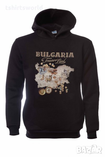Нов мъжки суичър с трансферен печат TREASURE LAND (Земя на съкровища) България, снимка 1