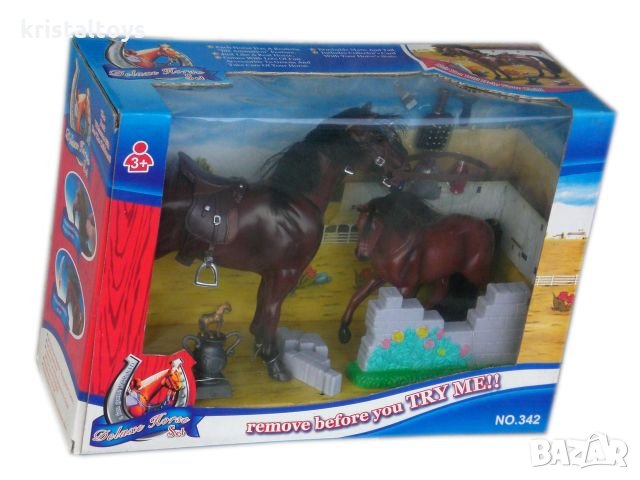 Детска играчка Комплект с коне - голям кон, конче и аксесоари, снимка 1