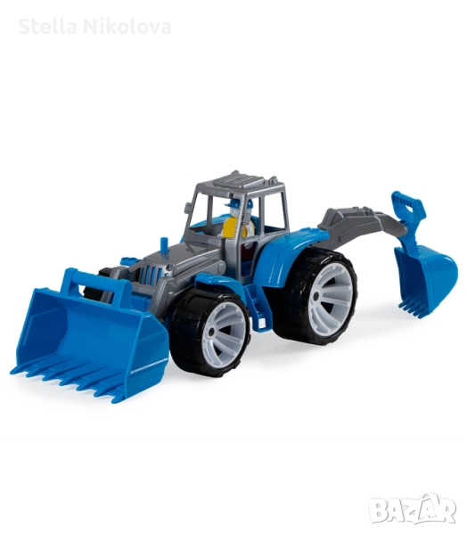 Детски трактор с 2 гребла - багер и фадрома, снимка 1