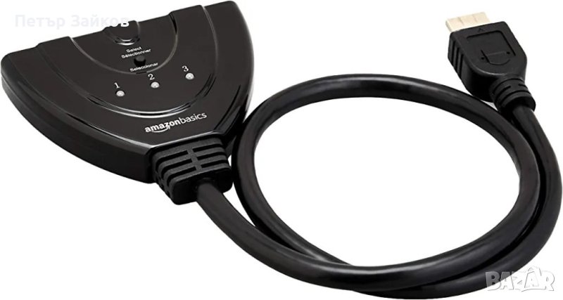 3-портов HDMI превключвател с кабел с пигтейл поддържа Full HD 4K@30Hz видео, 3 в 1 изход, снимка 1