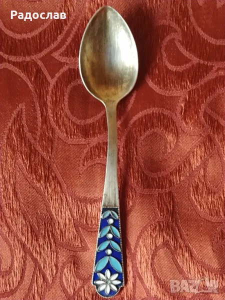 стара руска сребърна лъжичка , снимка 1
