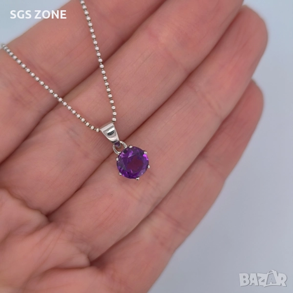 Сребърна висулка 925 със АМЕТИСТ, снимка 1