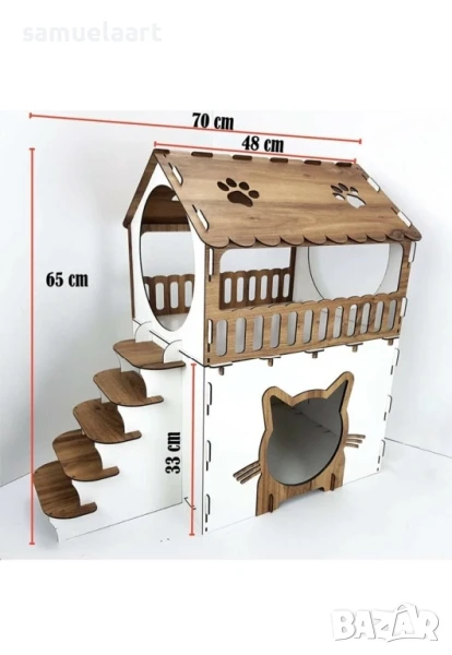 Дървена къщи за котки, снимка 1