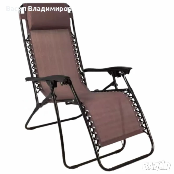 Плажен стол-шезлонг с възглавничка 175x52 см NS6318, снимка 1