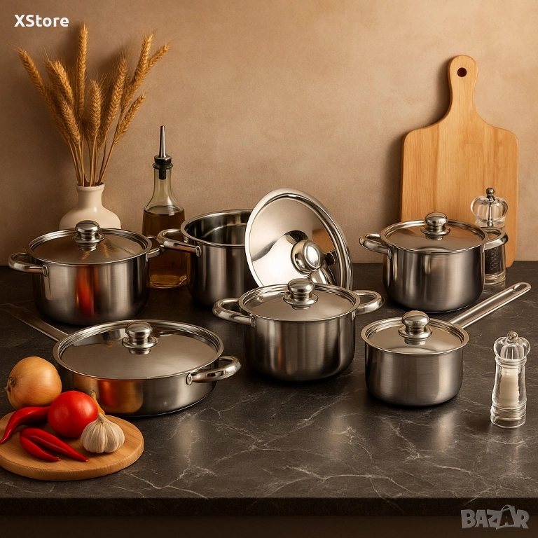 Професионален комплект тенджери Zeiplteir - 12 части, снимка 1