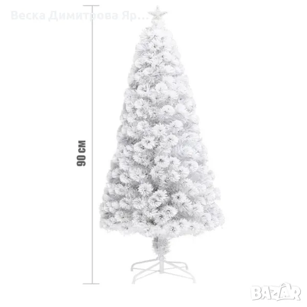 Изкуствена коледна елха - бяла - 90 см., снимка 1