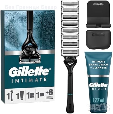 Нов Gillette Интимен Бръснач: 8 Остриета + Крем и Пътен Калъф, снимка 1
