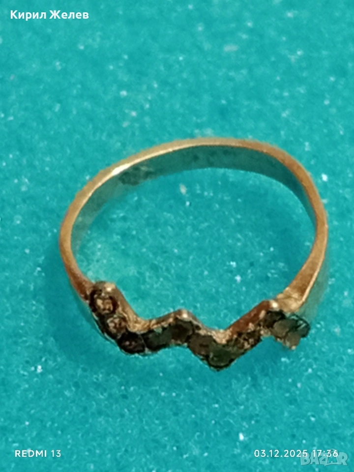 Ажурен АРТ МОДЕЛ сребърен пръстен с миниатюрни цирконий 34114, снимка 1