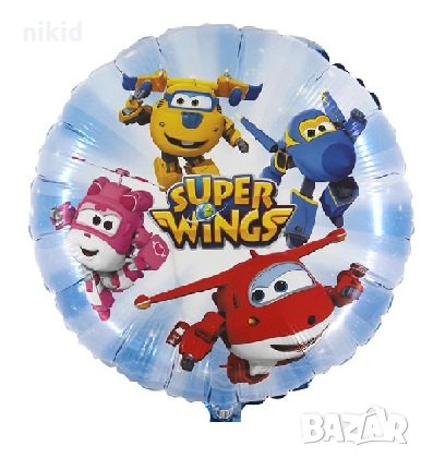 2 вид Super Wings фолио фолиев балон хелий или въздух парти рожден ден, снимка 1