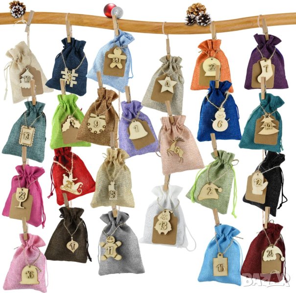 Адвент календар от текстилни торбички и аксесоари LA-CAISEBUDAI, снимка 1