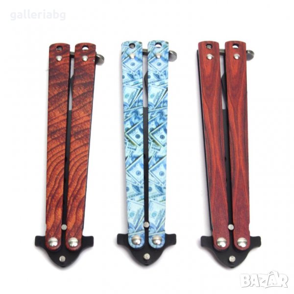 Тренировъчен нож пеперуда с цветна дръжка, снимка 1