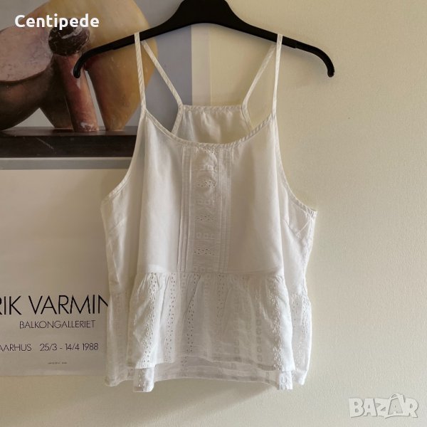 Кроп топ с английска дантела H&М, снимка 1