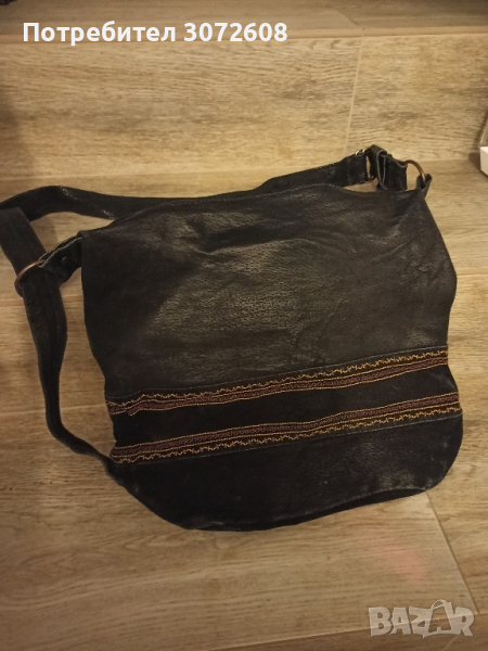 Черна кожена чанта, снимка 1