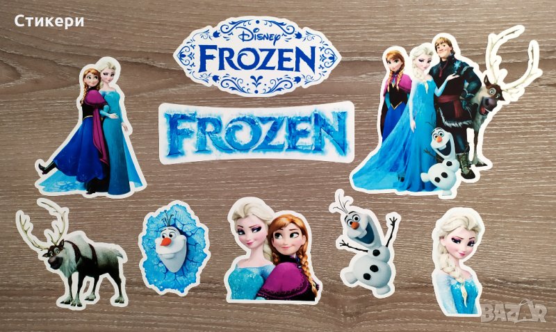 Замръзналото кралство СТИКЕРИ - 9 бр. (1 лист А4) Frozen Kingdom, снимка 1