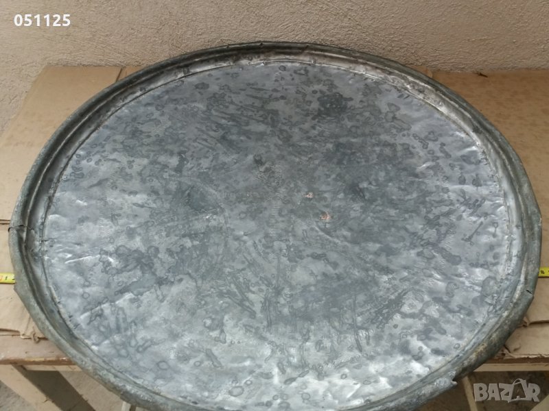 уникална османска кована орнаментирана синия, тепсия поднос , снимка 1