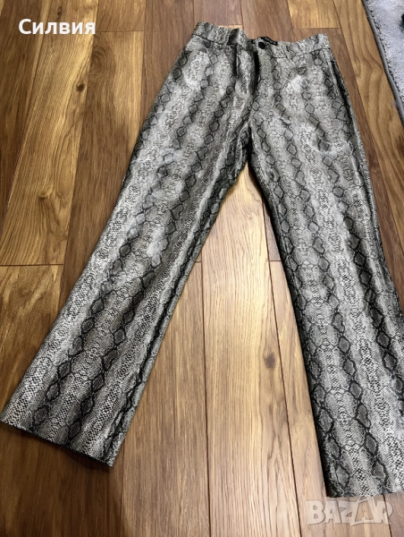 Дамски кожен змийски панталон "Зара" / "Zara", змийски принт, размер S, снимка 1
