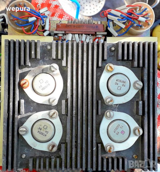 стара руска платка с елементи на обемен монтаж с високоволтови руски транзистори, снимка 1