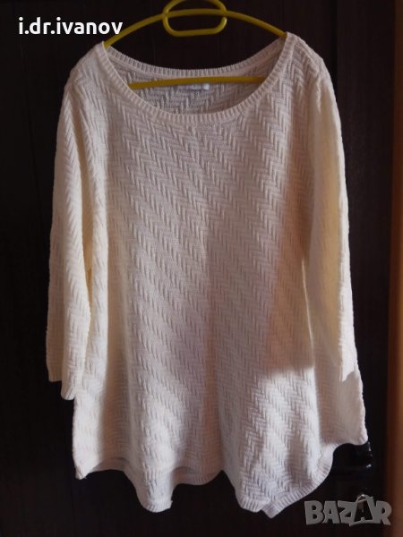 бяла асиметрична блуза плетиво , снимка 1