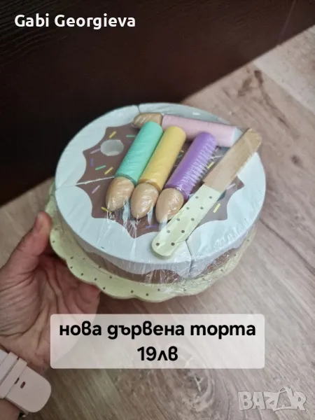Детска дървена торта със свещички, снимка 1