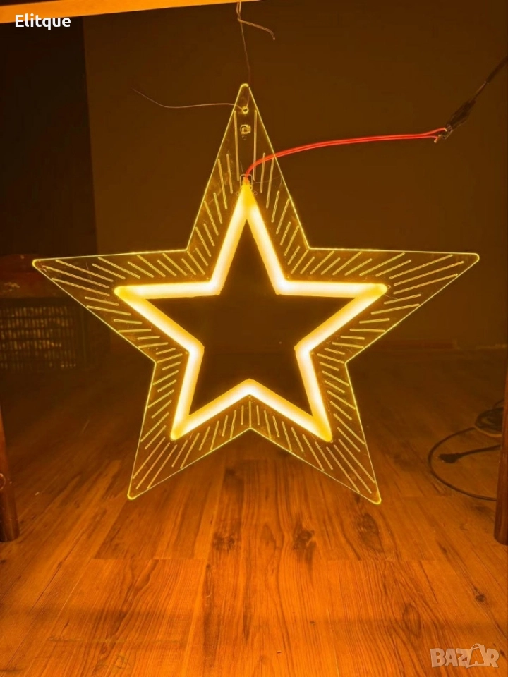 Акрилна петолъчна звезда 50 см.,5W, снимка 1