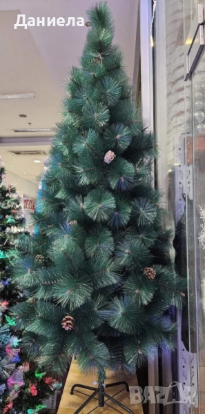 Естествено зелена елха с шишарки , снимка 1