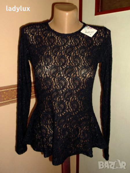 Jacqueline de Yong, Нова Дантелена блуза с пеплум, Размер XS. Код 1068, снимка 1