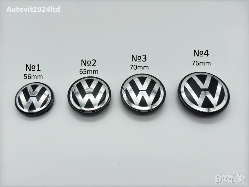 Капачки за джанти VW 56мм 65мм 70мм 76мм bora polo golf passat tiguan, снимка 1