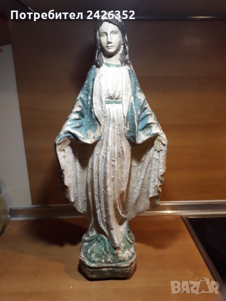 Стара статуетка, фигура, Дева Мария, вис. 58 см., снимка 1