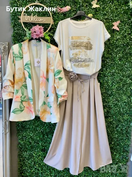 Дамско сако с флорални мотиви , снимка 1