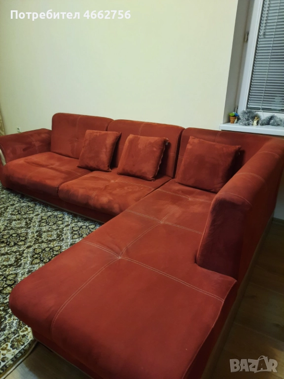 Ъглов диван с две ракли и функция за сън, снимка 1