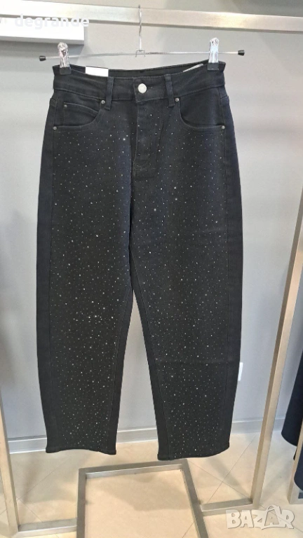 Черни дънки с Камъчета тип Балон ГОЛЯМА НОМЕРАЦИЯ, снимка 1