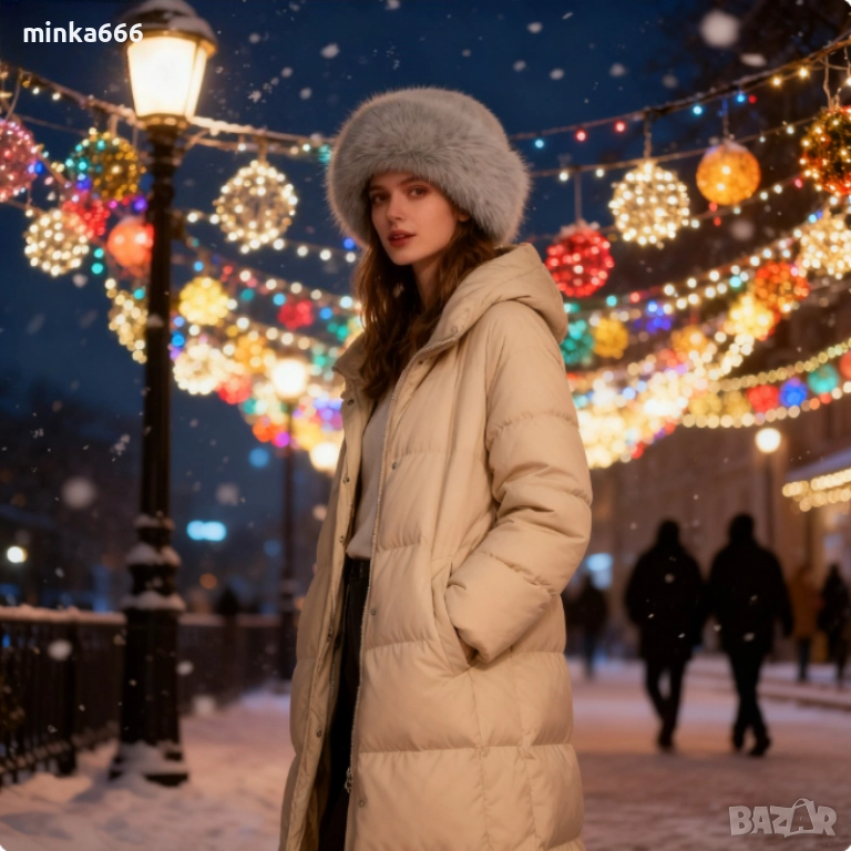 Дамска светло сива шапка от естествен косъм., снимка 1