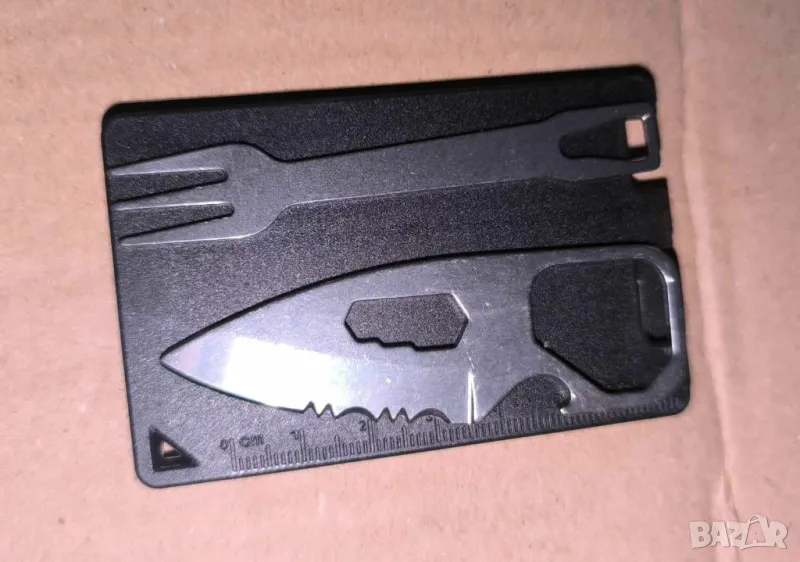 нож и вилица скрити в кредитна карта , снимка 1