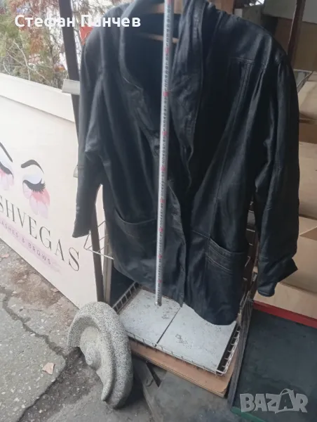 ОБЛЕКЛО Дрехи връхни. Мъжко кожено яке Тъмно  52 лв, снимка 1