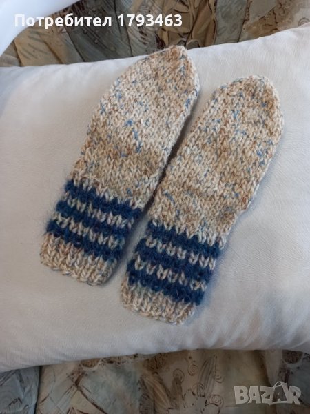 Ръчно плетени детски чорапи, дължина на ходилото 22 см., снимка 1