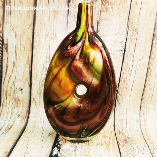 	 Ваза от арт стъкло "Кафе с мляко", снимка 1