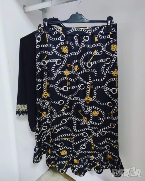 черна пола сатен , снимка 1