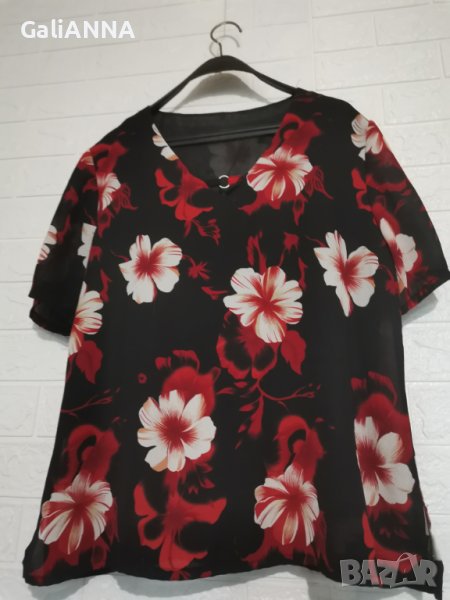 СТРАХОТНА БЛУЗА НА ЦВЕТЯ РАЗМЕР XL , снимка 1