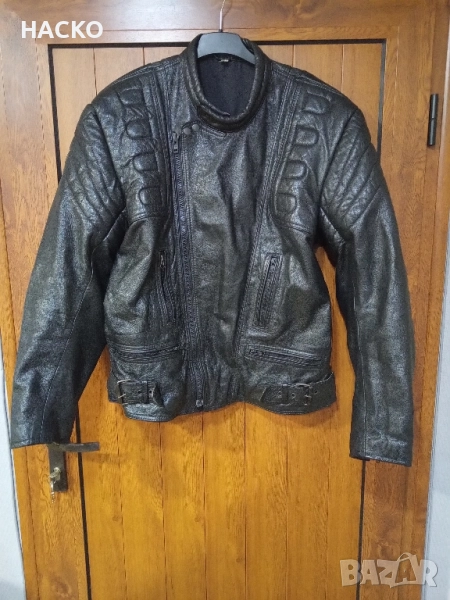 Моторджийско Кожено Яке 100% Естествена Кожа Размер 50 Made in Pakistan, снимка 1