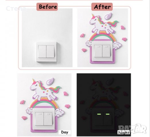 Силиконов стикер за ключ на оснетление, декорация детска стая , снимка 2 - Детски нощни лампи - 31021509