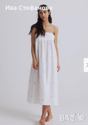 Нова елегантна дълга памучна рокля 100% памук теменушки , снимка 11 - Рокли - 42220345