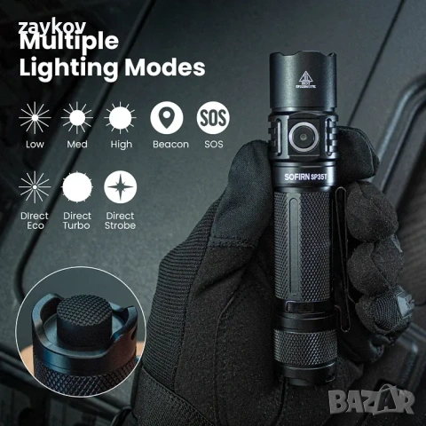 Презареждаем тактически фенер SOFIRN SP35T, снимка 4 - Друга електроника - 53935183