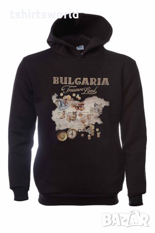 Нов мъжки суичър с трансферен печат TREASURE LAND (Земя на съкровища) България