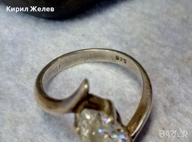 КРАСИВ СКЪПОЦЕНЕН СРЕБЪРЕН ПРЪСТЕН СРЕБРО 925 с ГОЛЯМ ИСКРЯЩ ФАСЕТИРАН ПЛАНИНСКИ КРИСТАЛ 47536, снимка 3 - Пръстени - 50024399