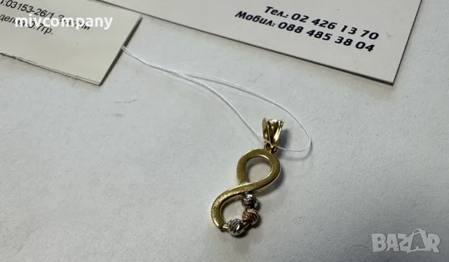 Златна висулка 0.70гр."безкрайност", снимка 4 - Колиета, медальони, синджири - 56198484